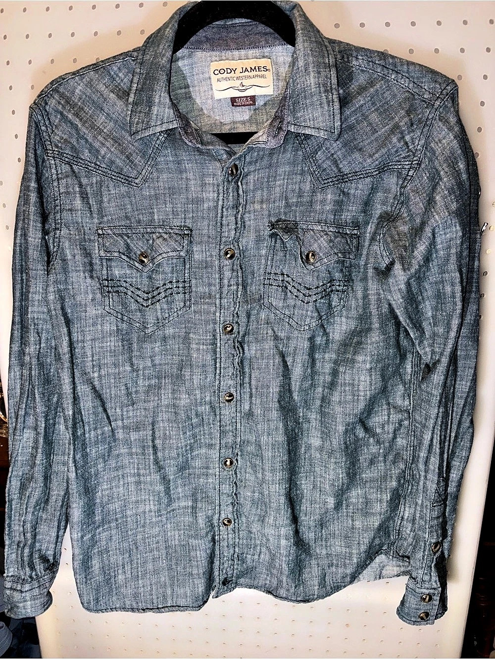 Cody James Western Button Down in Blue Size Small